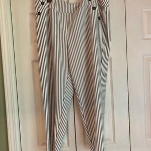 Women’s white/black stripe pants 22-24 W